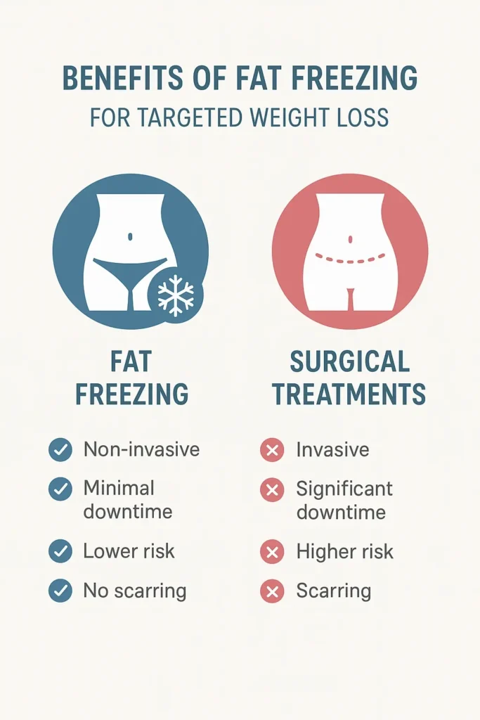 graphic showing the benefits of fat freezing Isle of Isla